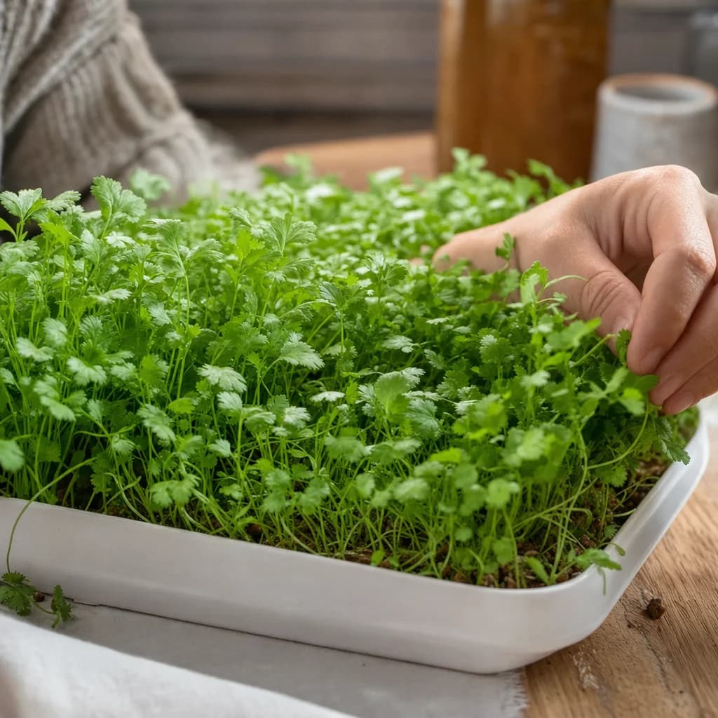 Cilantro microgreens