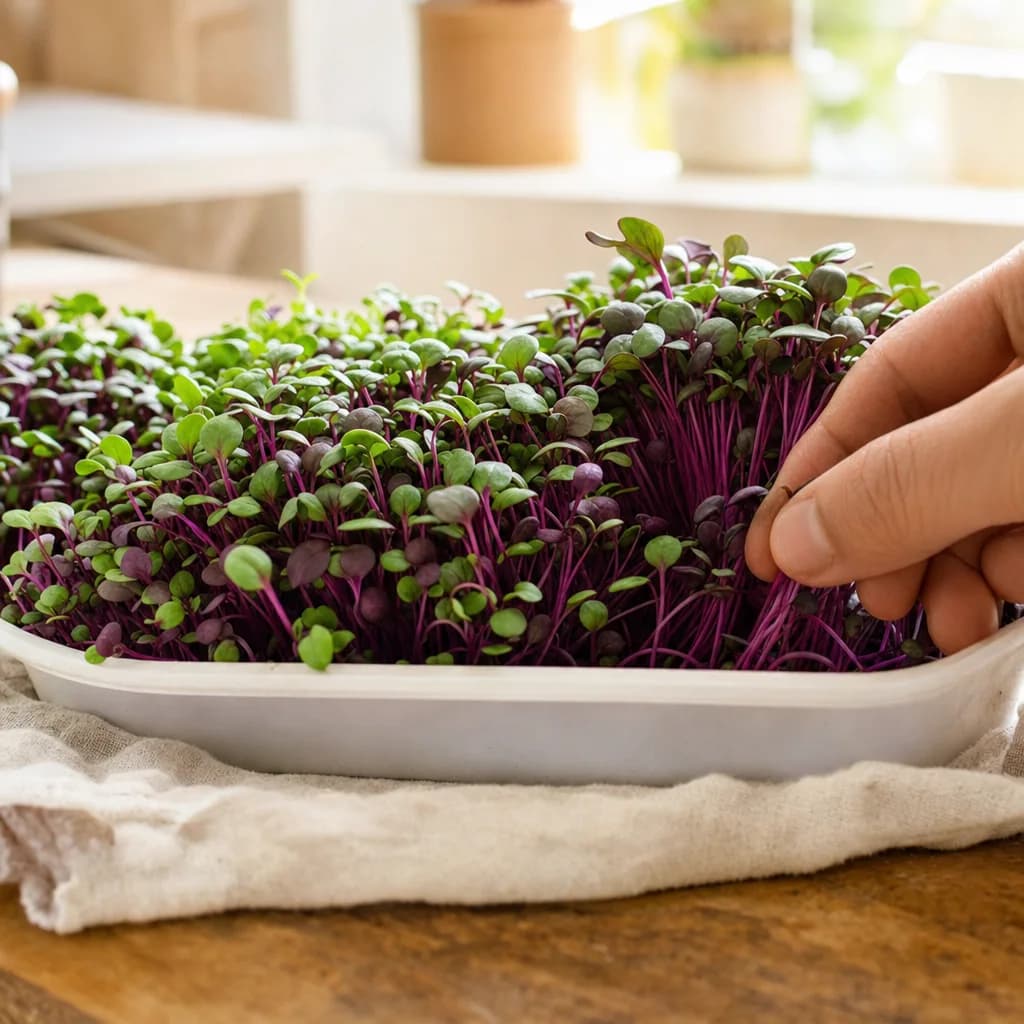 Red cabbage microgreens