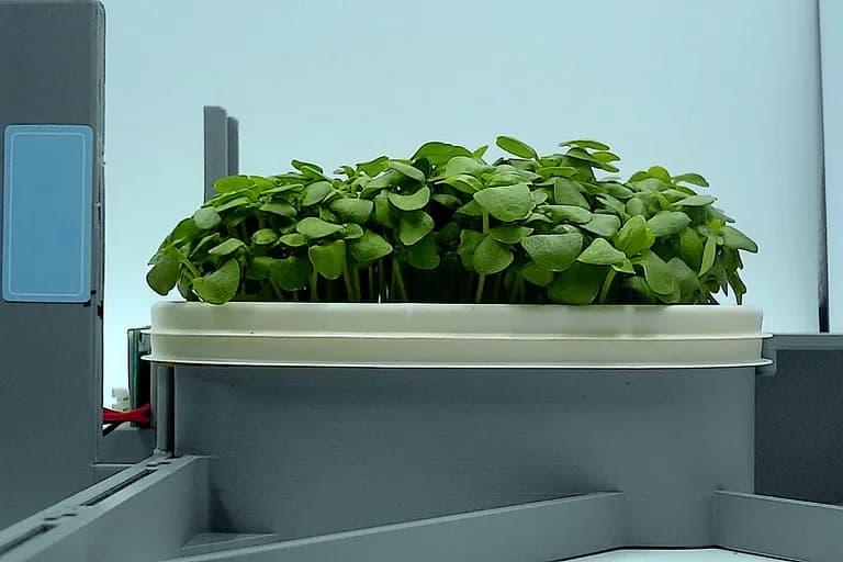 Basil at the ready to harvest stage, from the side