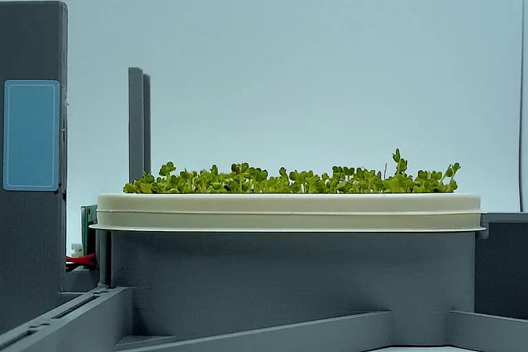 Mustard at the emergence stage, from the side