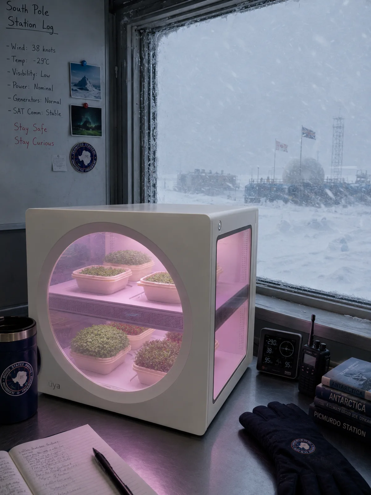 A polar research station, concept scene