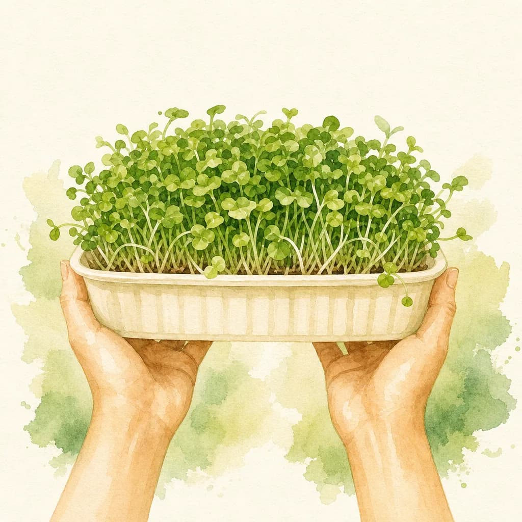 Harvesting a finished tray