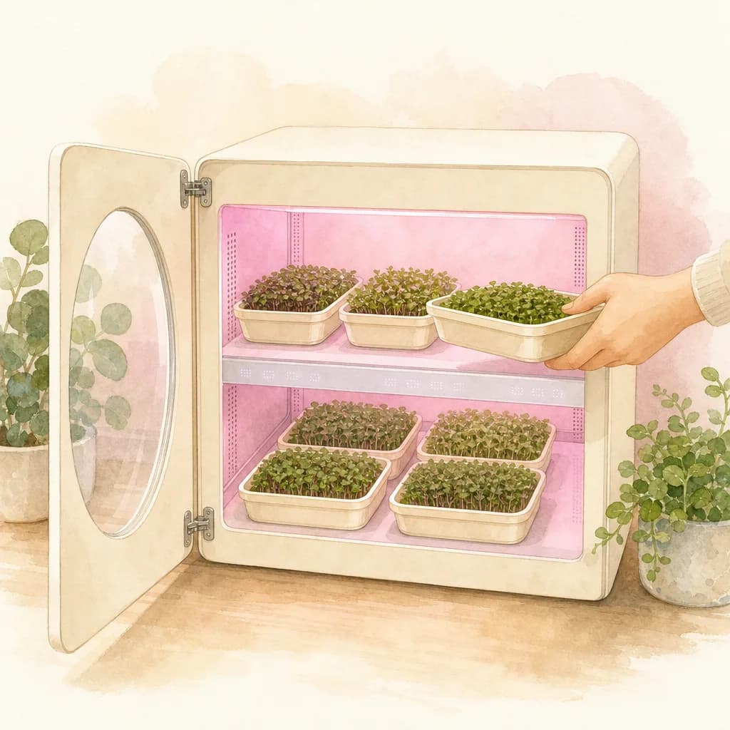Placing a pre-seeded tray inside Luya X-1